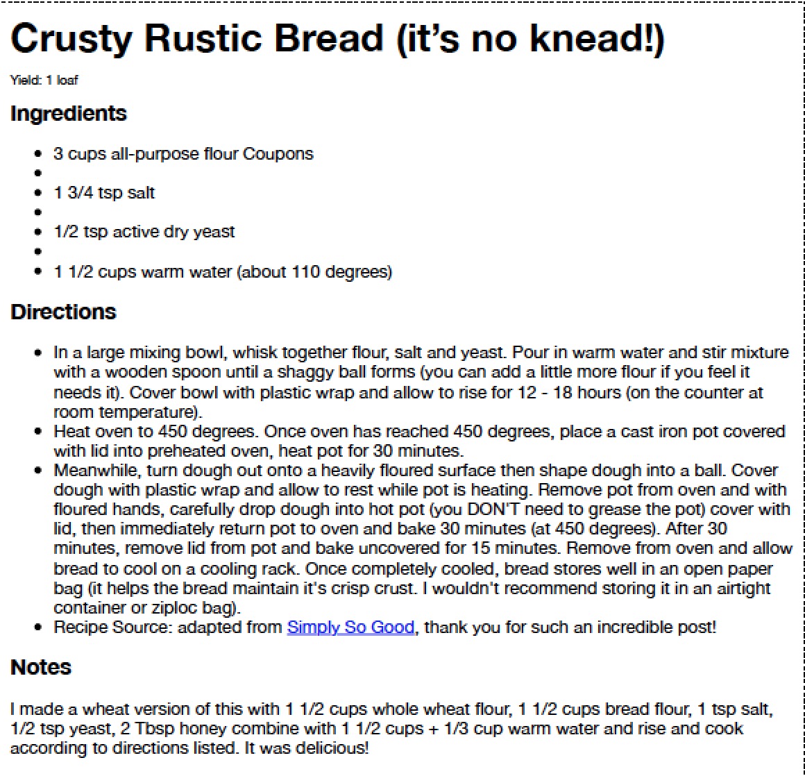 bread recipe